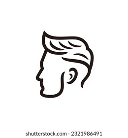 Hombres con barba de lino de arte, Ilustración vectorial con logotipo de barbershop