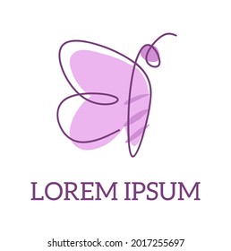line art of beautiful butterfly logo vector