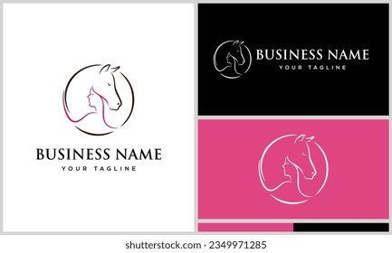 line art beautiful horse logo