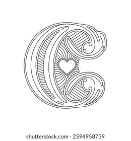 A line art beautiful logo design illustration of a coloring page 