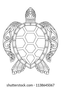 Line art of beautiful turtle for design element. Vector illustration