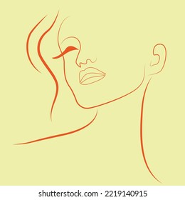Line art beautiful woman illustration