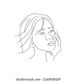 line art of beautiful woman posing