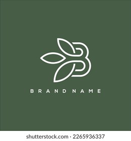 Line art beauty initial B Bloom logo vector