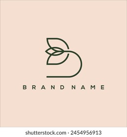 line art beauty initial B bloom logo vector