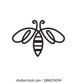 Abeja de arte en línea, logotipo, diseño.