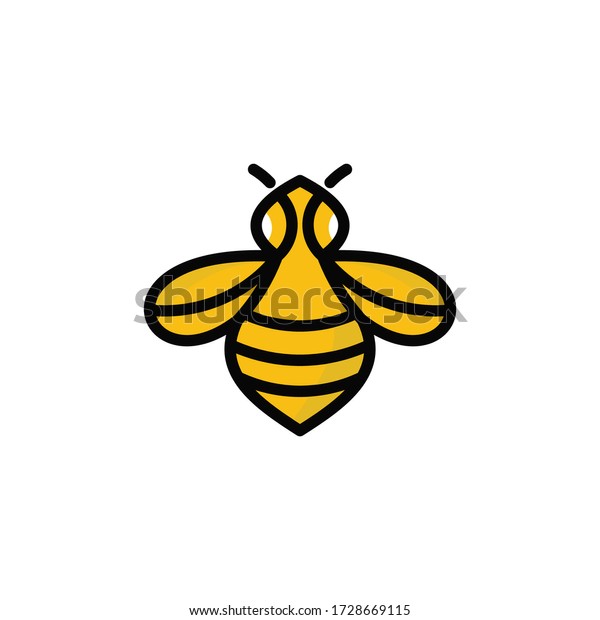 Line Art Bee Logo Design Inspiration Stock Vector (Royalty Free ...