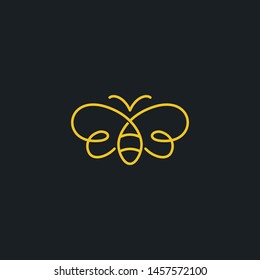 Line Art Bee Logo Template