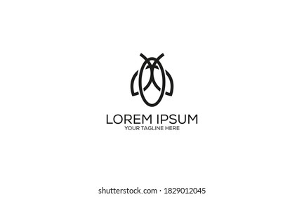 Line Art Beetle Vector Logo Design Inspiration