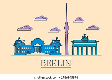 Line art of Berlin. A simple illustration of Berlin for business cards and banners.