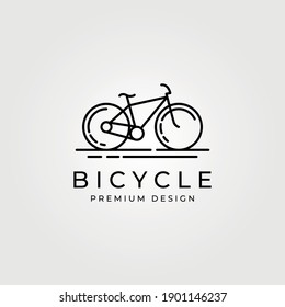 line art bicycle bike logo vector minimalist illustration design