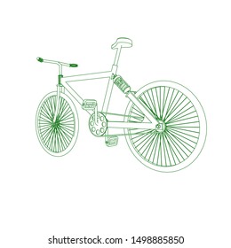 line art of bicycle. Coloring page - bicycle - illustration for the children