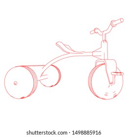line art of bicycle. Coloring page - bicycle - illustration for the children