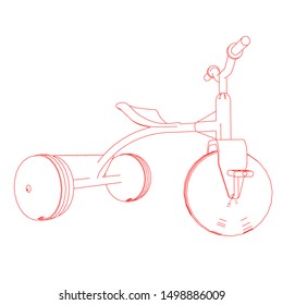 line art of bicycle. Coloring page - bicycle - illustration for the children