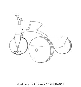 line art of bicycle. Coloring page - bicycle - illustration for the children