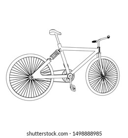 line art of bicycle. Coloring page - bicycle - illustration for the children