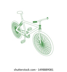 line art of bicycle. Coloring page - bicycle - illustration for the children