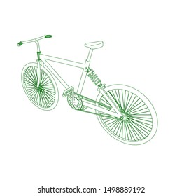 line art of bicycle. Coloring page - bicycle - illustration for the children
