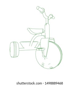 line art of bicycle. Coloring page - bicycle - illustration for the children