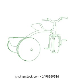 line art of bicycle. Coloring page - bicycle - illustration for the children