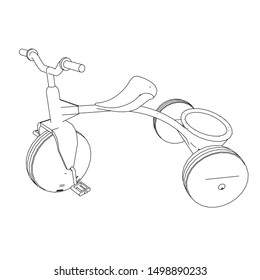 line art of bicycle. Coloring page - bicycle - illustration for the children