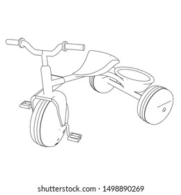 line art of bicycle. Coloring page - bicycle - illustration for the children