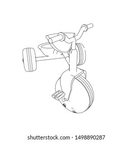 line art of bicycle. Coloring page - bicycle - illustration for the children