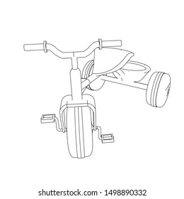 line art of bicycle. Coloring page - bicycle - illustration for the children