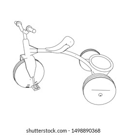 line art of bicycle. Coloring page - bicycle - illustration for the children