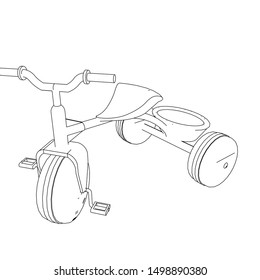 line art of bicycle. Coloring page - bicycle - illustration for the children