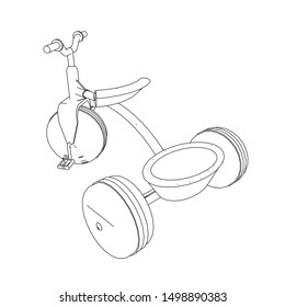 line art of bicycle. Coloring page - bicycle - illustration for the children