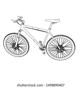 line art of bicycle. Coloring page - bicycle - illustration for the children