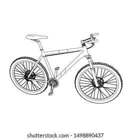 Line Art Bicycle Coloring Page Bicycle Stock Vector (Royalty Free ...