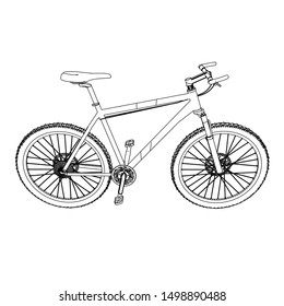 line art of bicycle. Coloring page - bicycle - illustration for the children