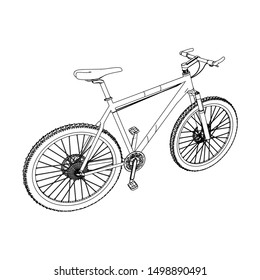 line art of bicycle. Coloring page - bicycle - illustration for the children