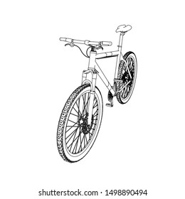 line art of bicycle. Coloring page - bicycle - illustration for the children