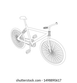 line art of bicycle. Coloring page - bicycle - illustration for the children