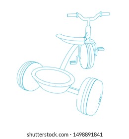 line art of bicycle. Coloring page - bicycle - illustration for the children
