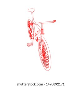 line art of bicycle. Coloring page - bicycle - illustration for the children