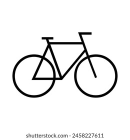 Line art bike. Simple bicycle vector icon isolated on white background.