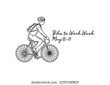 line art of bike to work week good for bike to work week celebrate. line art. illustration.