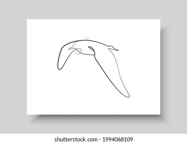 Line art of bird. Abstract hand drawn vector illustration. Abstract animal Art design for print, home decor, cover, wallpaper, Minimal and natural wall art posters