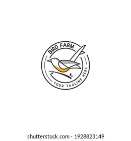 line art bird logo design concept