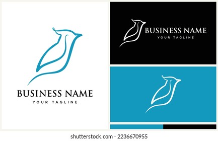 line art bird logo template