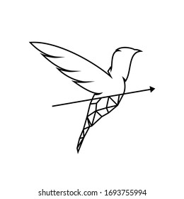 line art bird logo, bird Vector template