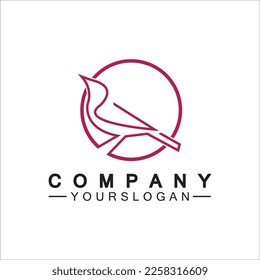 Line art bird logo vector illustration design  minimalist bird icon symbol