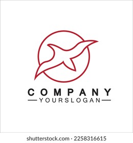 Símbolo de icono de pájaro de arte de línea logotipo de ilustración de vector diseño de pájaro minimalista
