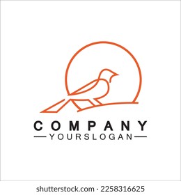 Line art bird logo vector illustration design  minimalist bird icon symbol