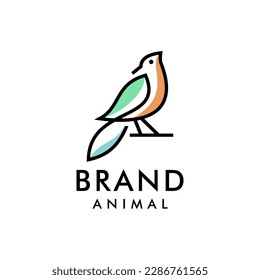 line art bird logo vector illustration design, minimalist bird icon symbol