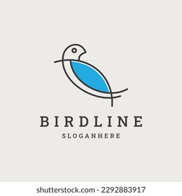 line art bird logo vector illustration design, minimalist bird icon symbol